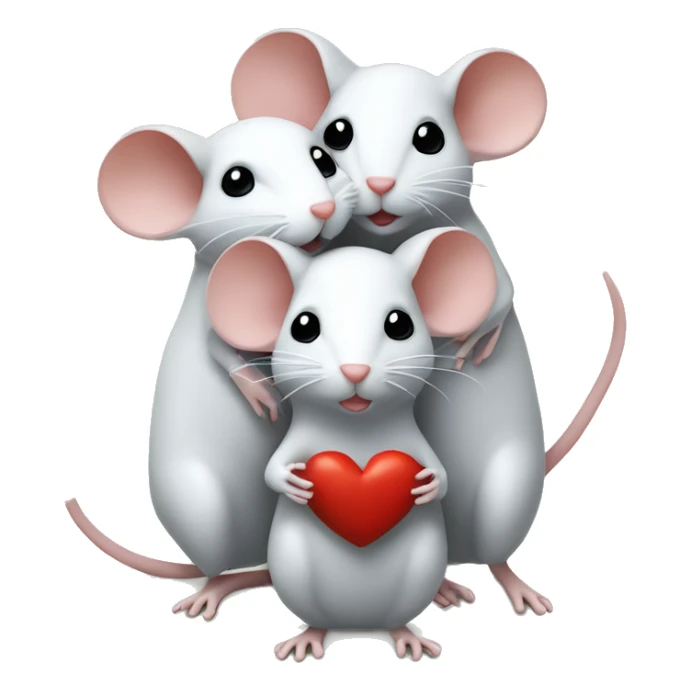 three mice holding limbs in a shape of the heart sticker