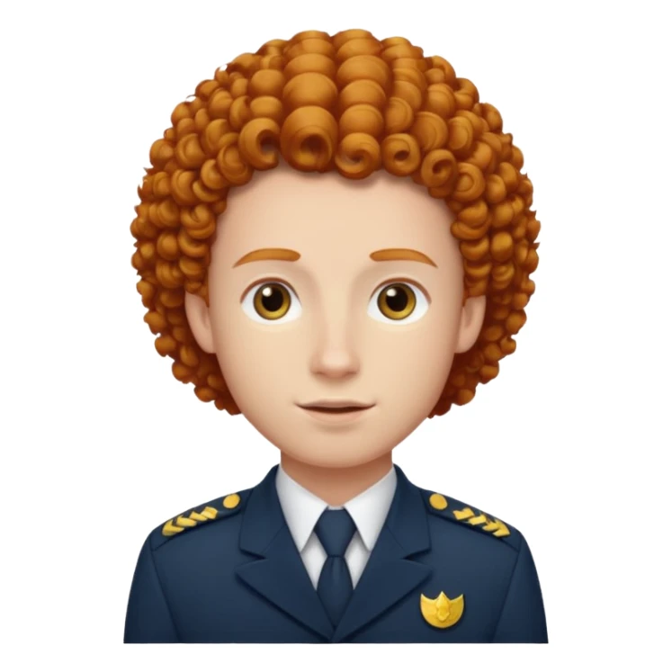 bellboy face big curly hair ginger sticker