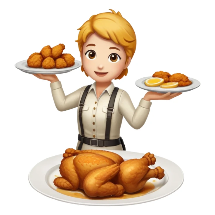 PUBG Victory Winner Winner Chicken Dinner with player celebrating and fried chicken sticker