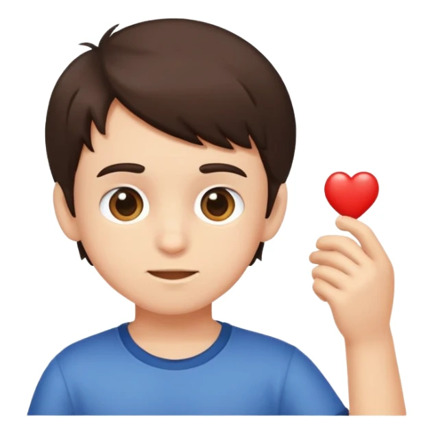 brunette boy playing  sticker