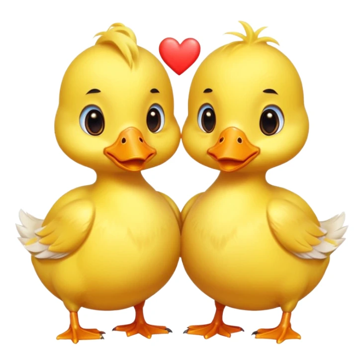 Two ducks or chicks with a heart in the middle  sticker