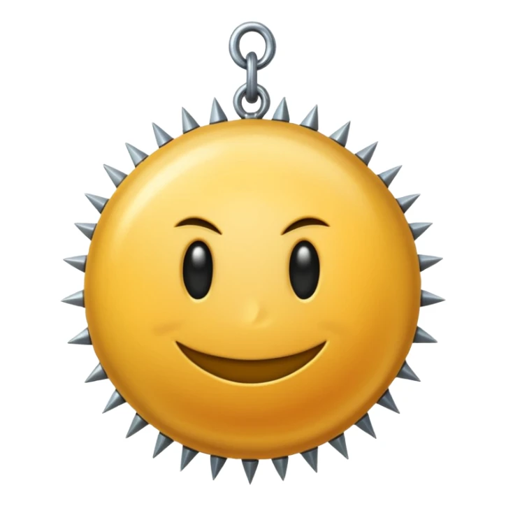 iPhone text message emoji size ball, and chain with spikes sticker