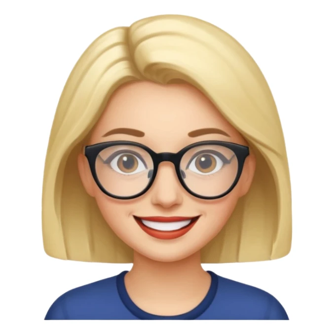 bold and wearing glasess woman sticker