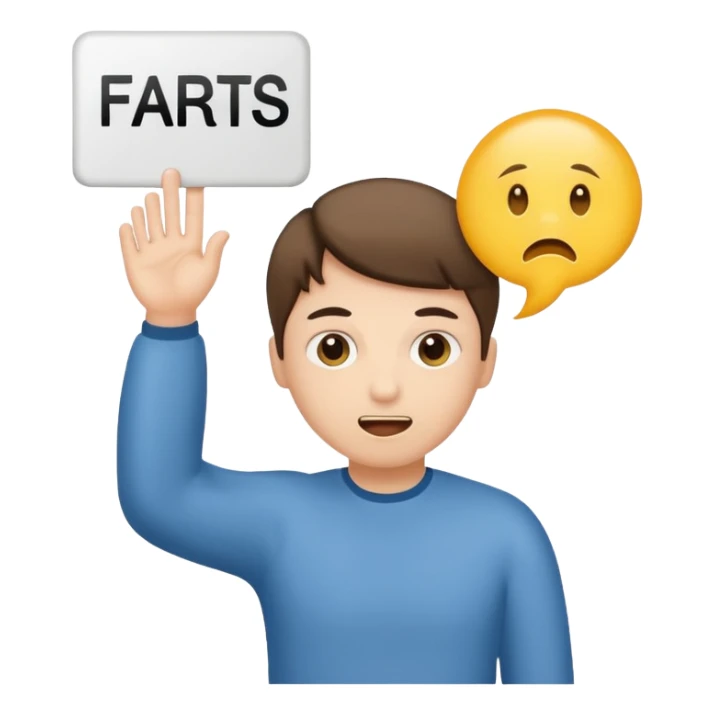 someone holding sign saying what farts sticker