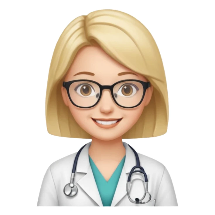 doctor girl with glasses sticker