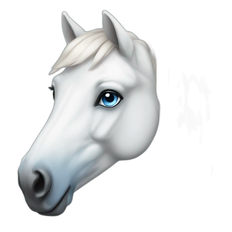 white with blue eyes horse sticker