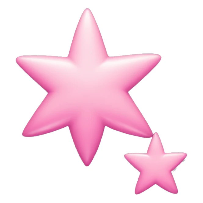 Three small pink , 4-pointed stars grouped together. The stars have a slightly elongated shape, giving them a twinkling effect. They vary in size, with the largest star in the center and two smaller stars on either side.  sticker