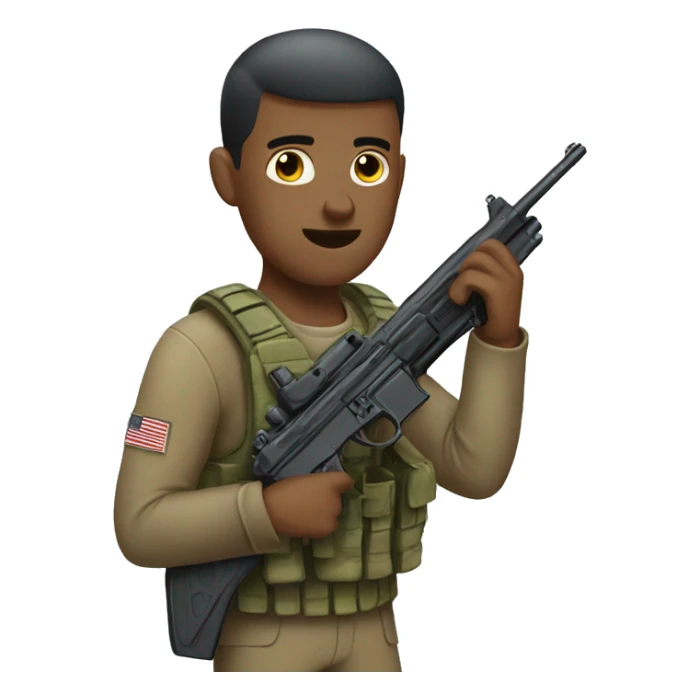 No haircut soldier with gun sticker