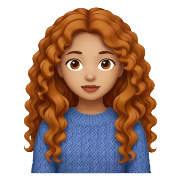 Cozy mixed girl with long wavy hair dressed for fall sticker