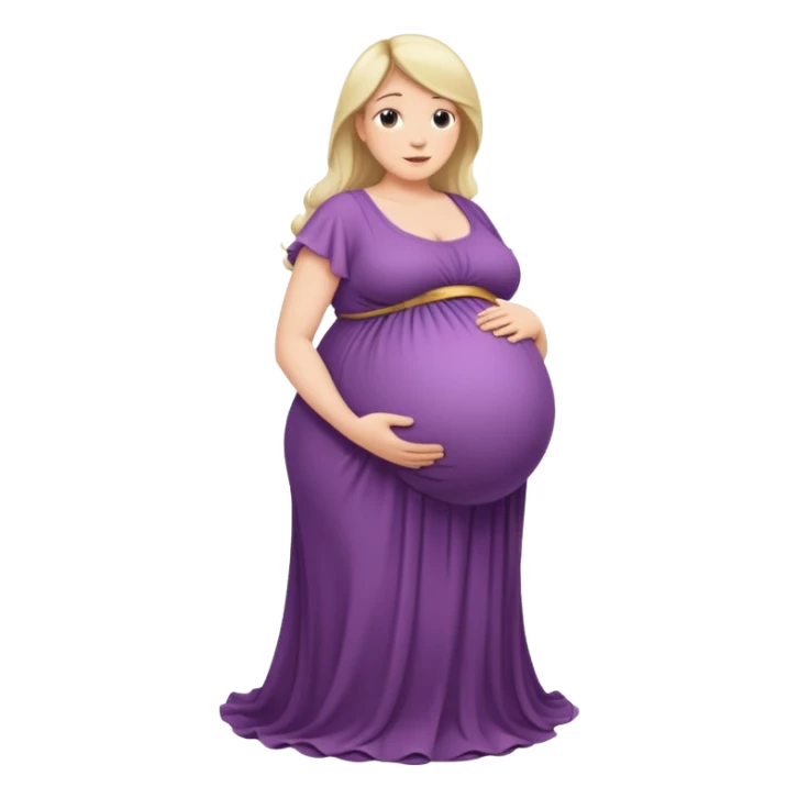 heavily pregnant woman with extremely large overdue belly sticker