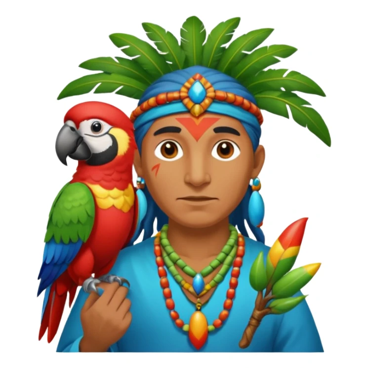 shaman hold a pet parrot sticker