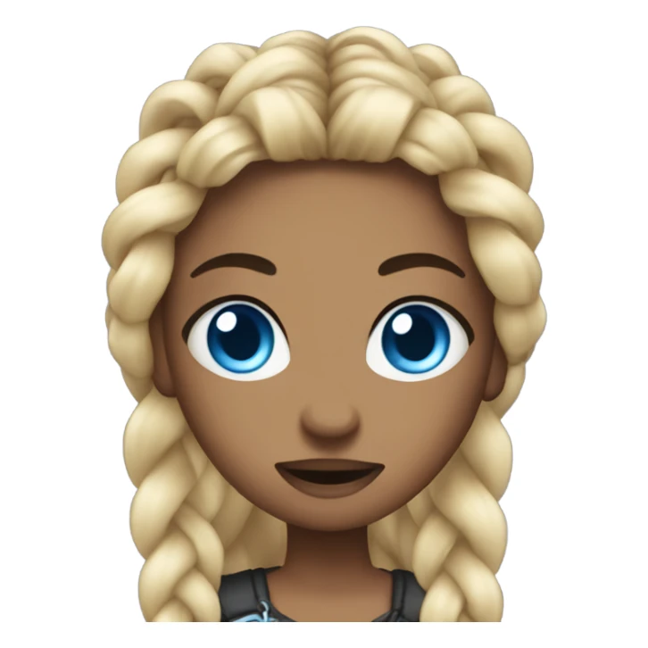 Baddie with long nail and braids and blue eyes sticker