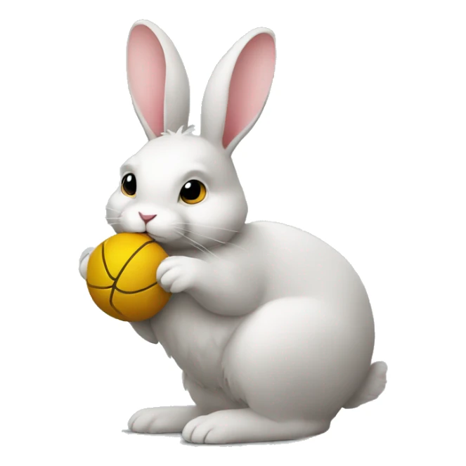 A rabbit with a ball of eight sticker