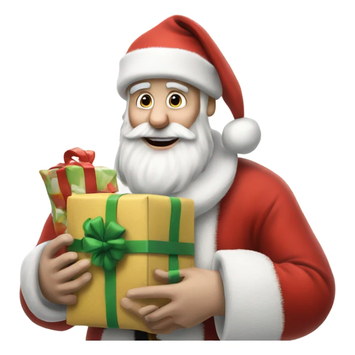 Photo Realistic pale Santa holding his sack and presents  sticker