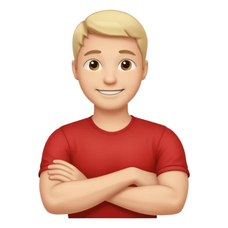 arms crossed holding neck laughing guy sticker