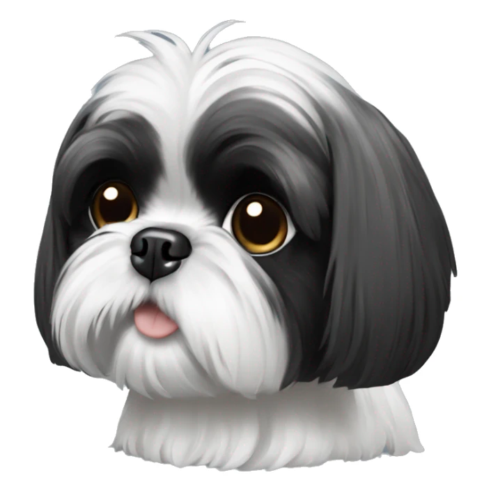 Black and white Shih tzu dog  sticker