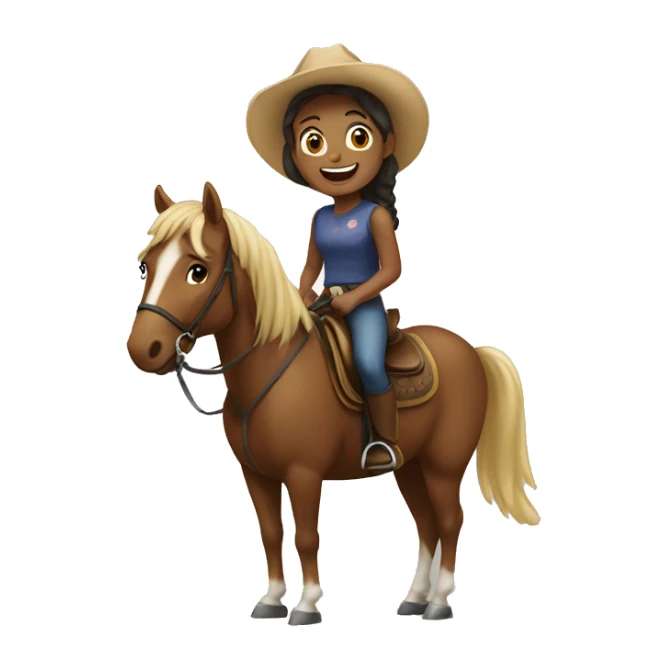 Girl smiling on horseback sticker