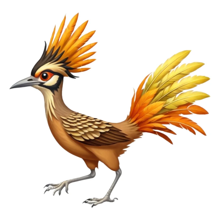 realistic roadrunner bird emoji, running with long skinny tail pointed down and back sticker