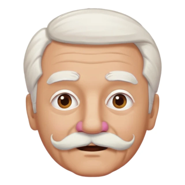 old guy with funny hair and brown shades and pink mustache sticker