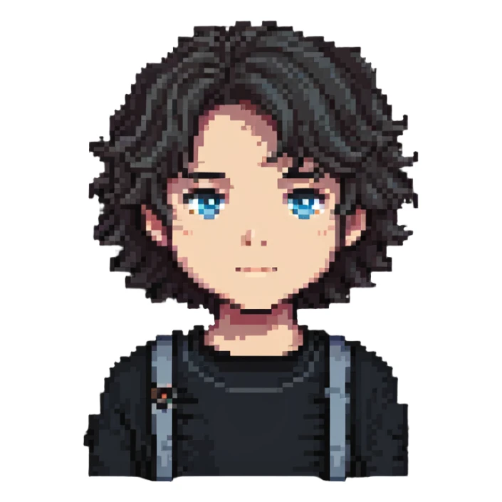 boy with slightly wavy hair sticker
