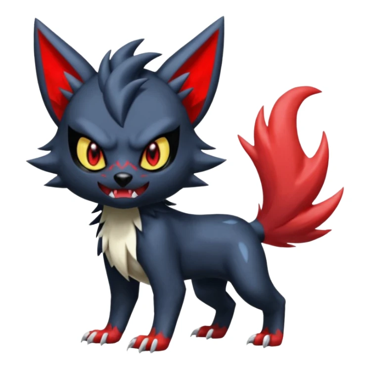 Skuntank-Litten-Absol-Zorua-Sneasel-fusion, full body sticker