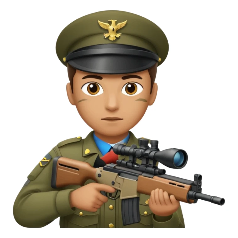 An army policeman aiming with a sniper rifle. sticker
