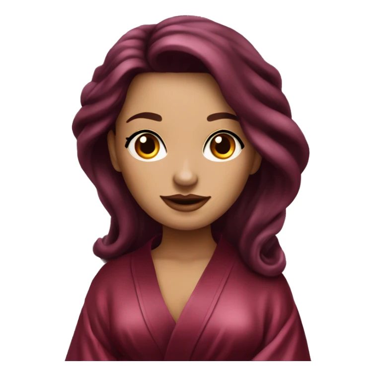 Beautiful tattooed burgundy long haired woman in silk robe sticker