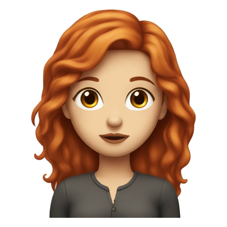Girl with long red hair, hazel eyes and kissy lips sticker