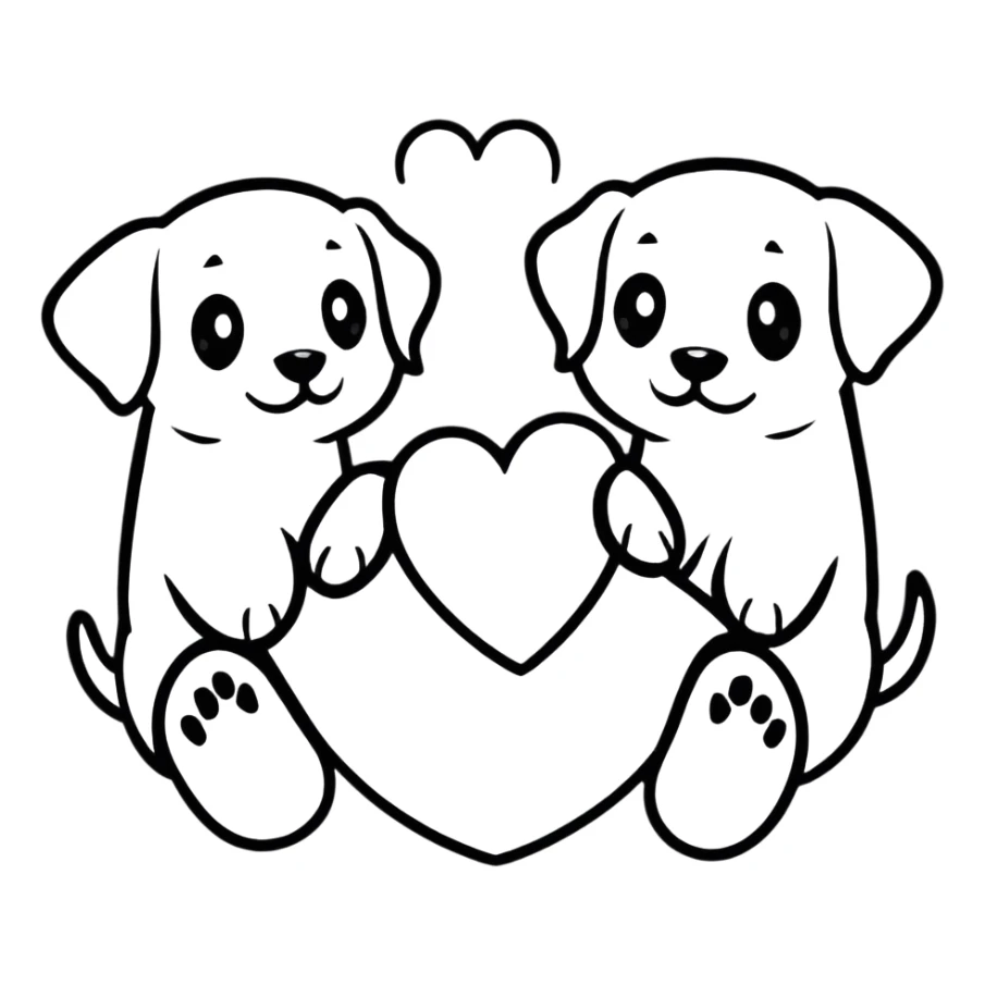 two black puppy paws with a black heart around them sticker