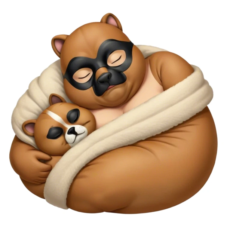 Cinematic Meme-Worthy Chubby Sleeping Boxer Portrait Emoji, Head resting peacefully with a contented smile, showcasing a delightfully chubby build and a luxuriously soft fawn coat with a striking black mask, eyes shut in a serene nap, Simplified yet hilariously adorable features, highly detailed, glowing with a soft, drowsy light, high shine, relaxed and utterly lovable, stylized with an air of playful laziness, bright and heartwarming, soft glowing outline, capturing the essence of a comically sleepy Boxer, so meme-worthy it feels like it could instantly become the next viral sensation of adorable slumber! sticker