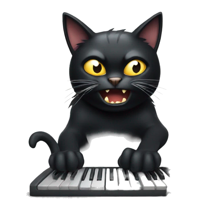angry cartoon black cat smashing keyboard sticker