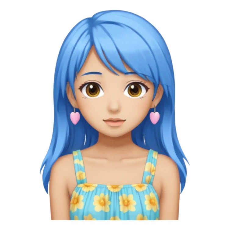 Blue Pastel Gyaru Summer Girl sticker