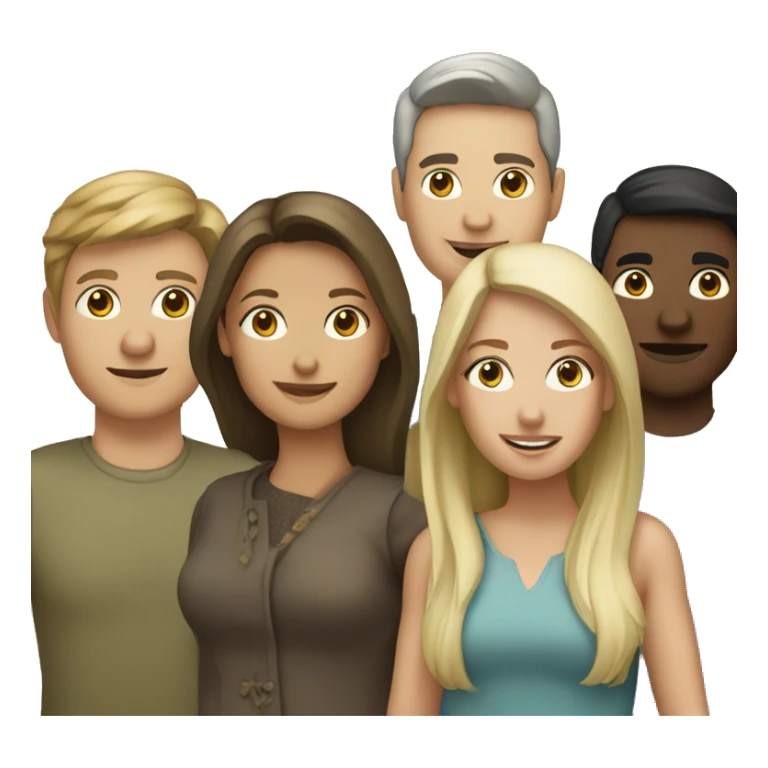 Group of Caucasian people sticker