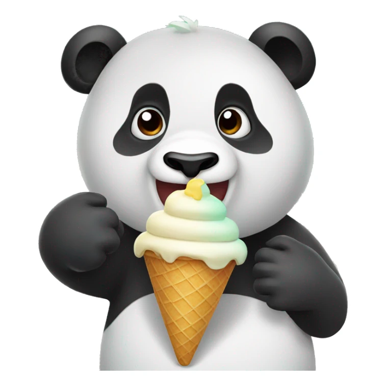 Panda eating ice cream sticker