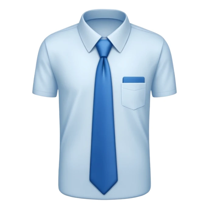 men's blue tie on white shirt, minimalism, no emojis or faces, iOS emoji style sticker