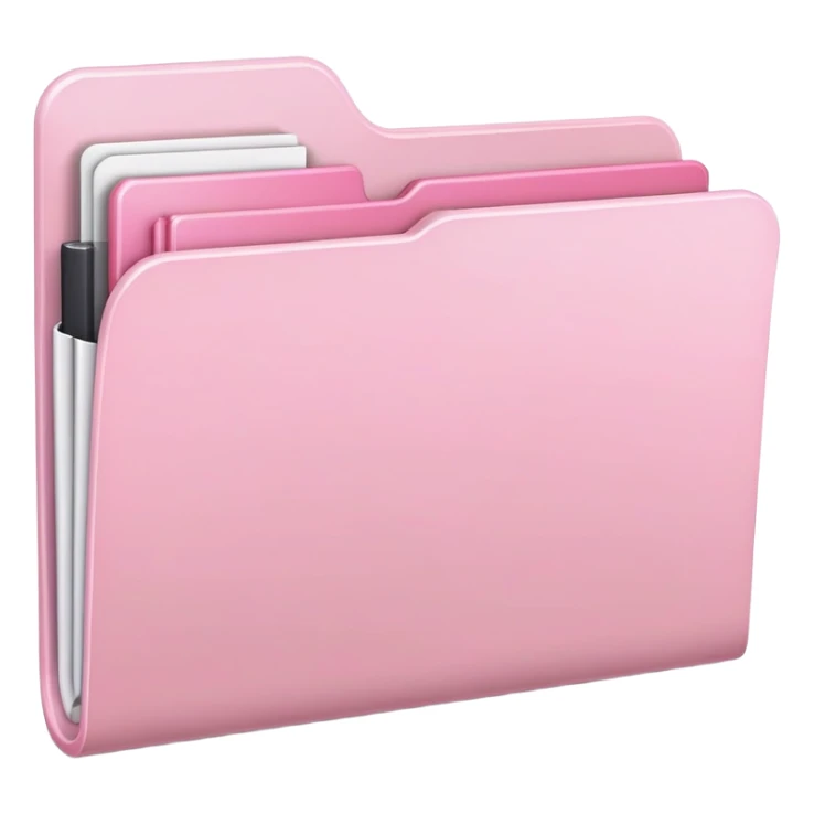 Mac folder icon in extremely light pink, almost white with just a hint of pink, very pale pink color sticker