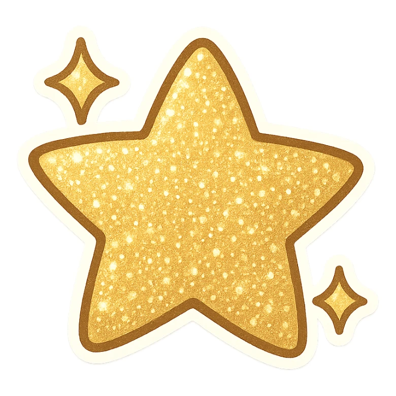 glitter object sticker