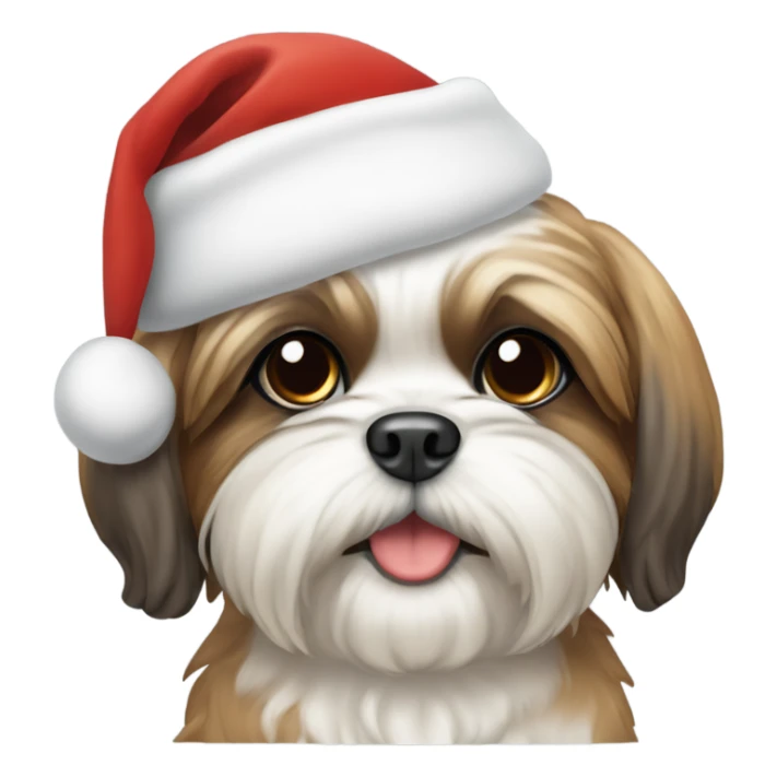 Shih tuz wearing a Christmas hat  sticker
