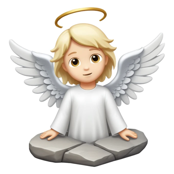 little flying angel kid made in stone sticker