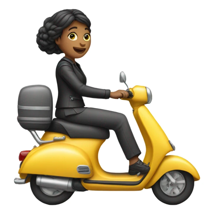 a women on scooter sticker