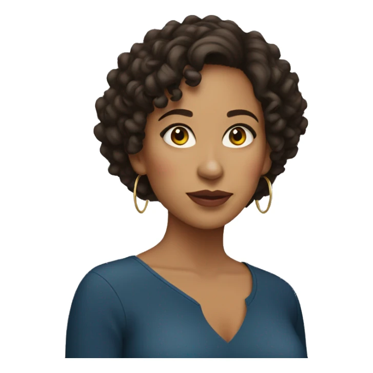 latina with short curly hair and hoop earrings sticker