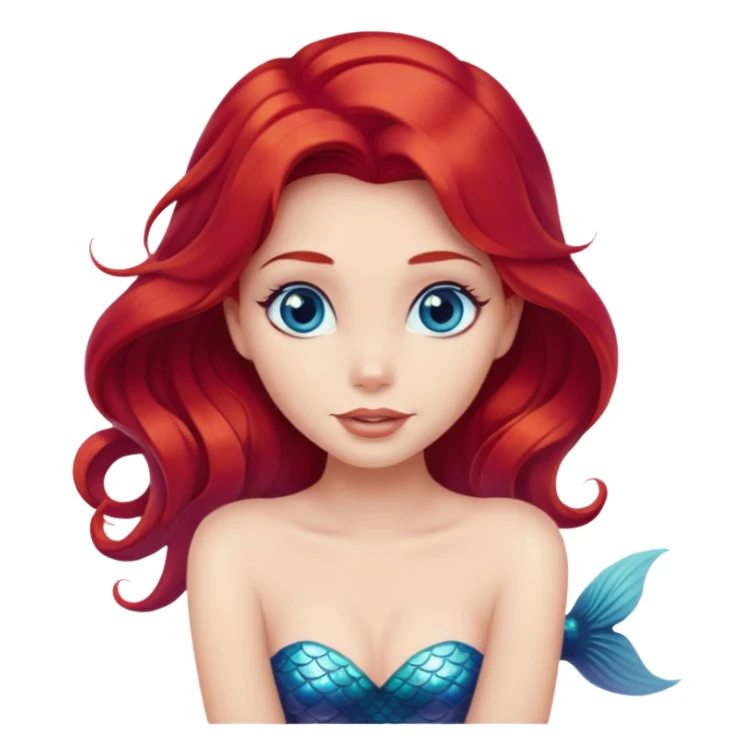 Ariel mermaid with red hair sticker