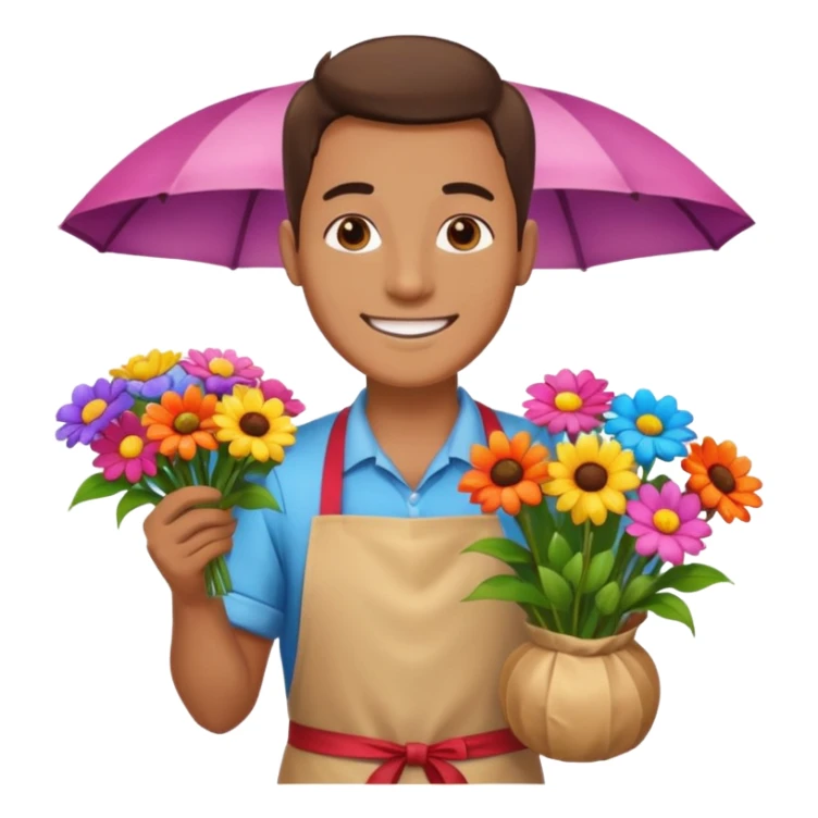 Street Flower Seller man  sticker