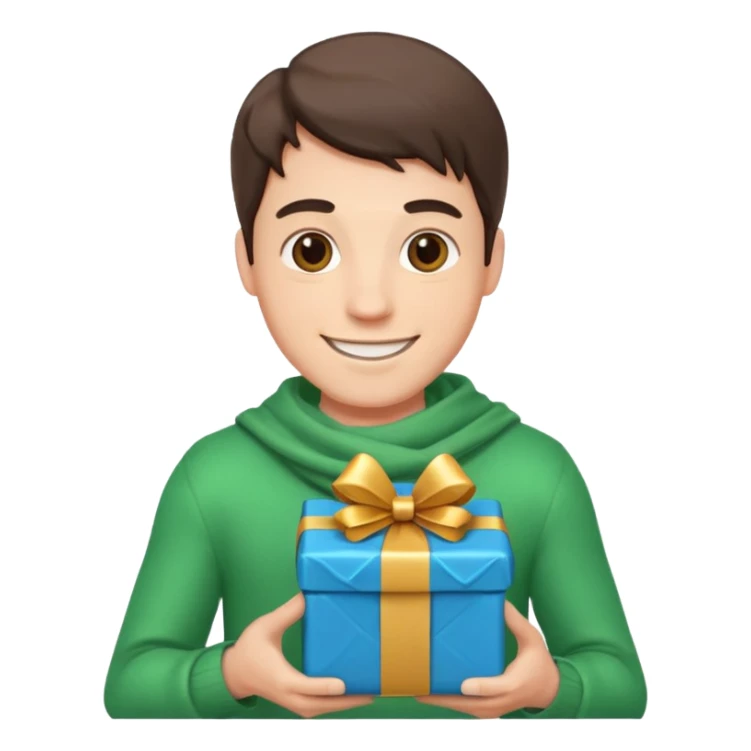 man with a gift in his hands sticker