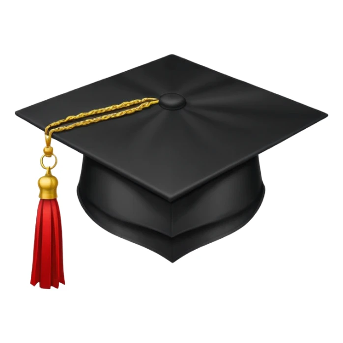 San Diego State University graduation cap, red and black colors sticker