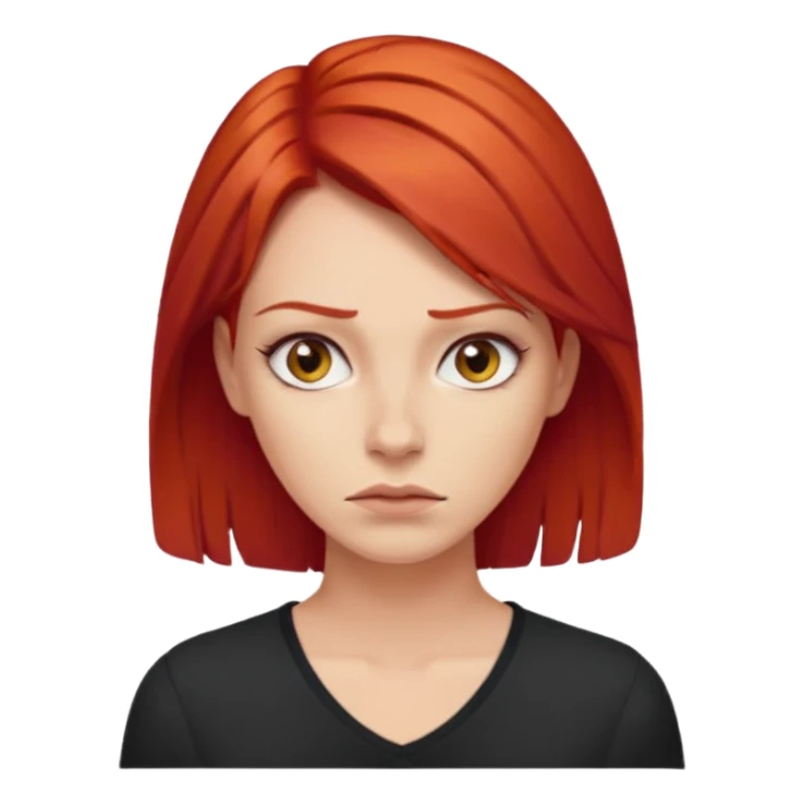 woman with red hair, following rules sticker