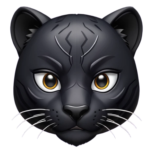 stylized black panther face, smirking, sharp eyes, confident attitude, designed for Twitch emote sticker