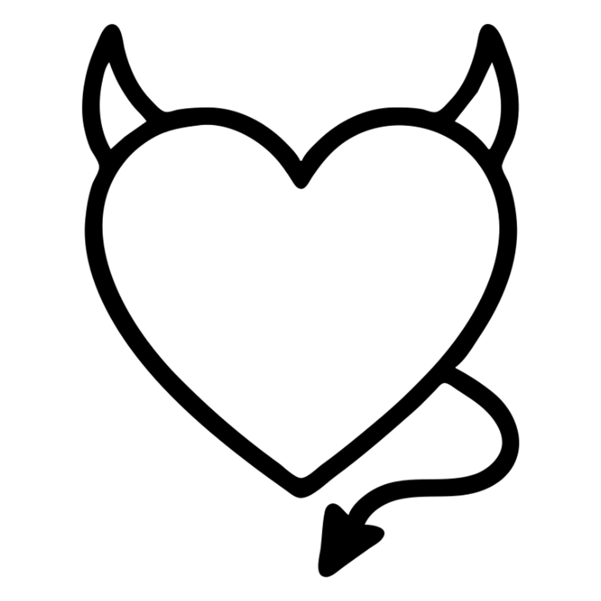 minimalist devil heart icon, red heart with a subtle drop shadow, no horns, white background sticker