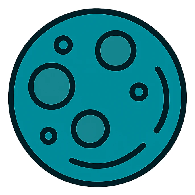 stylized and modern full moon in dark cyan color sticker