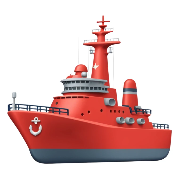 A flat 2D vector emoji of a grey Navy warship, Apple iOS emoji style, simple shapes, solid colors, minimal detail, no gradients, no 3D effects, white background. sticker